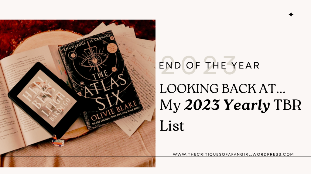 Looking back at my 2023 Yearly TBR // End of the Year 2023 – Day 4