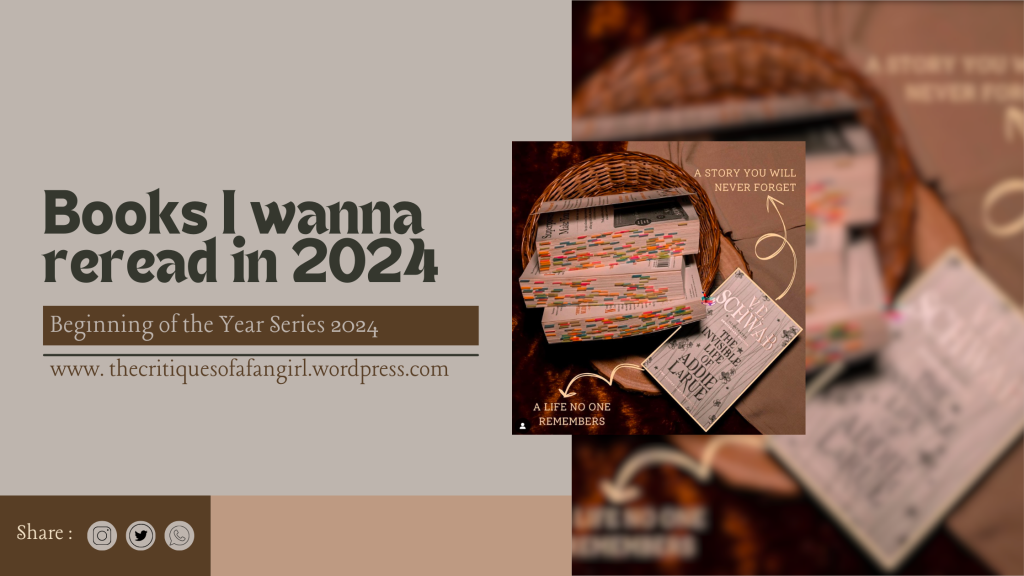 Books I wanna reread in 2024 //  Beginning of the Year 2024 – Day 8